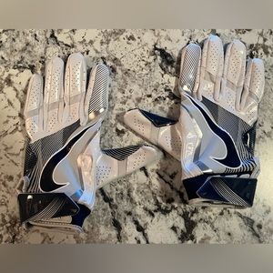 Nike Football gloves- white and navy blue